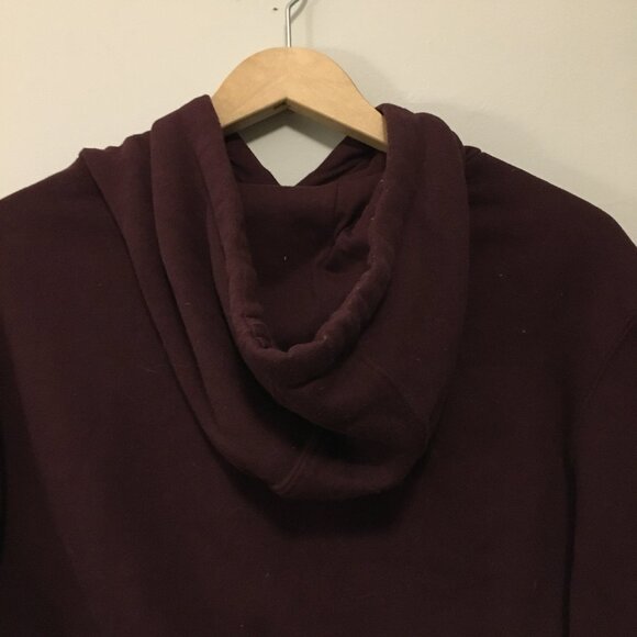 Soft Burgundy Cropped Pullover Hoodie - Picture 8 of 15